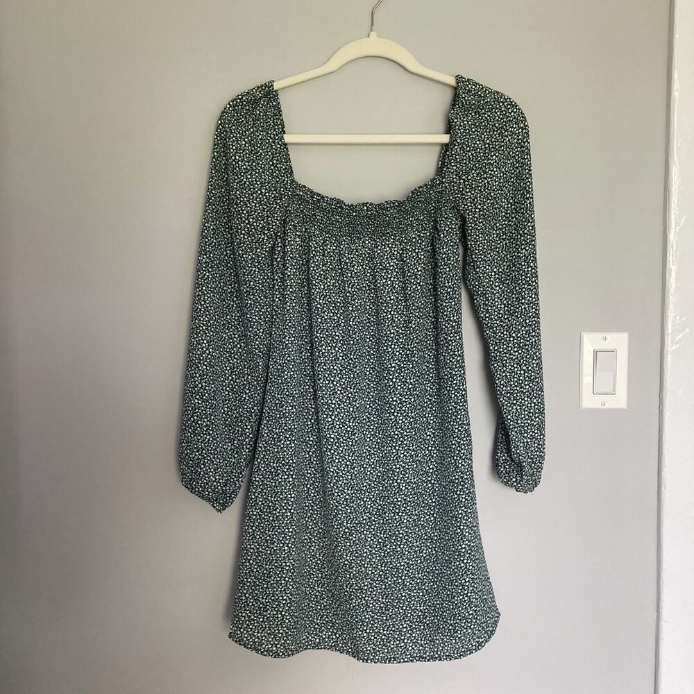 Abercrombie & Fitch Dark Green Floral Print Mini Dress